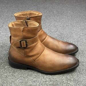 Johnston & Murphy Whitaker Harness Ankle Boots Chestnut Brown Leather Men's 8.5
